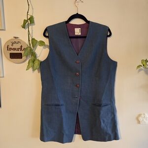 Made In Vancouver Studio Blue Vest with Purple Lining